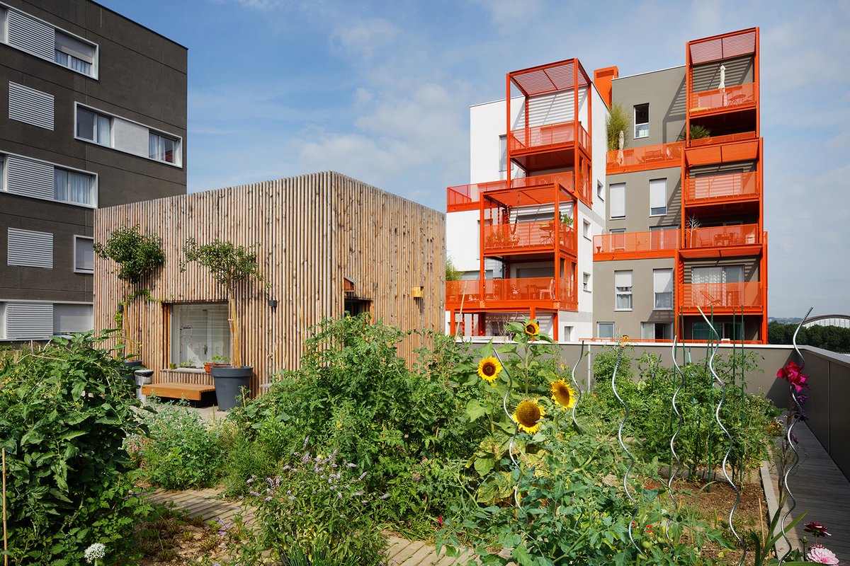 Devadesát sociálních bytů sdílí společnou ideu a střešní zahrady